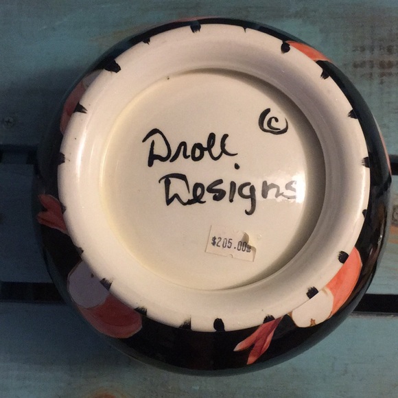 Droll Designs Large Vintage Black Shrimp Soup Tureen Covered Ceramic Pot 9”x 9.5 - Picture 4 of 13